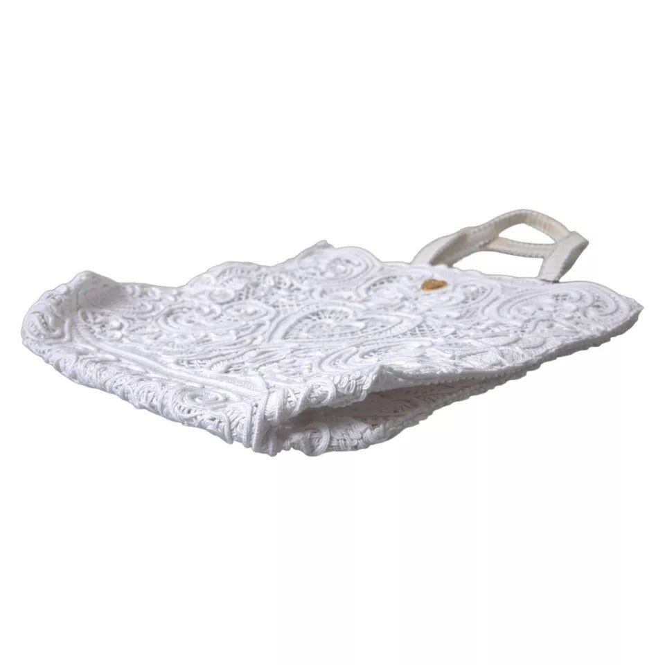 Dolce & Gabbana Beatrice Tote Bag in white cordonetto lace